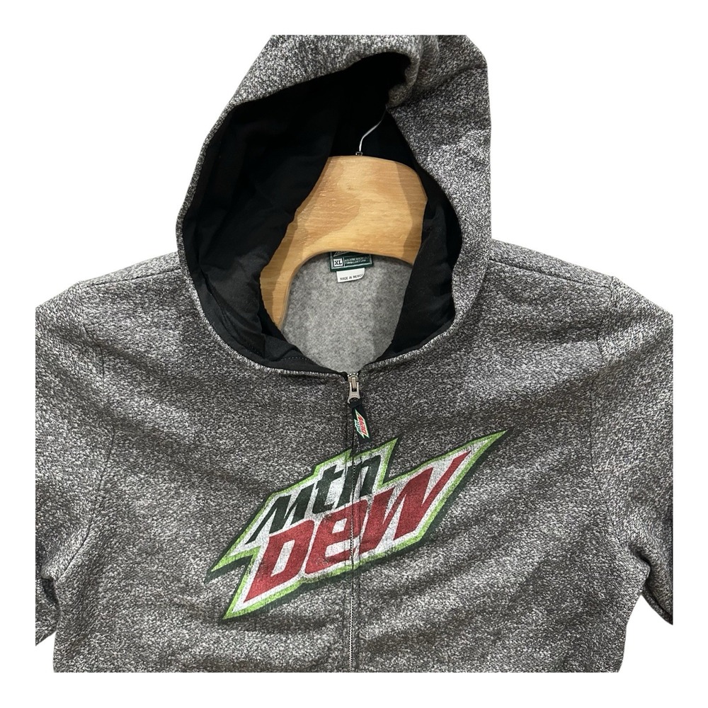 Mountain Dew Sweatshirt Hoodie Adult XL Full Zip Rare Graphic Print Vintage‎ Y2K